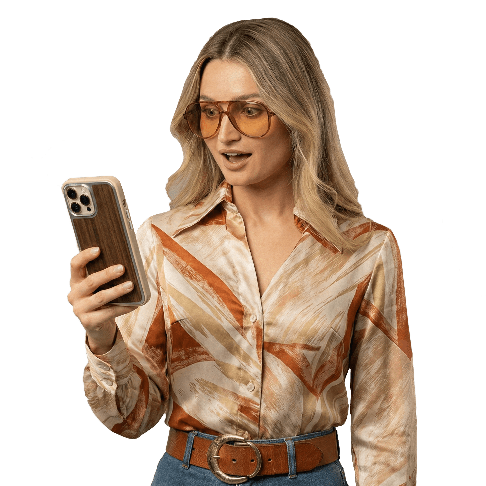 Jennifer looking at her phone