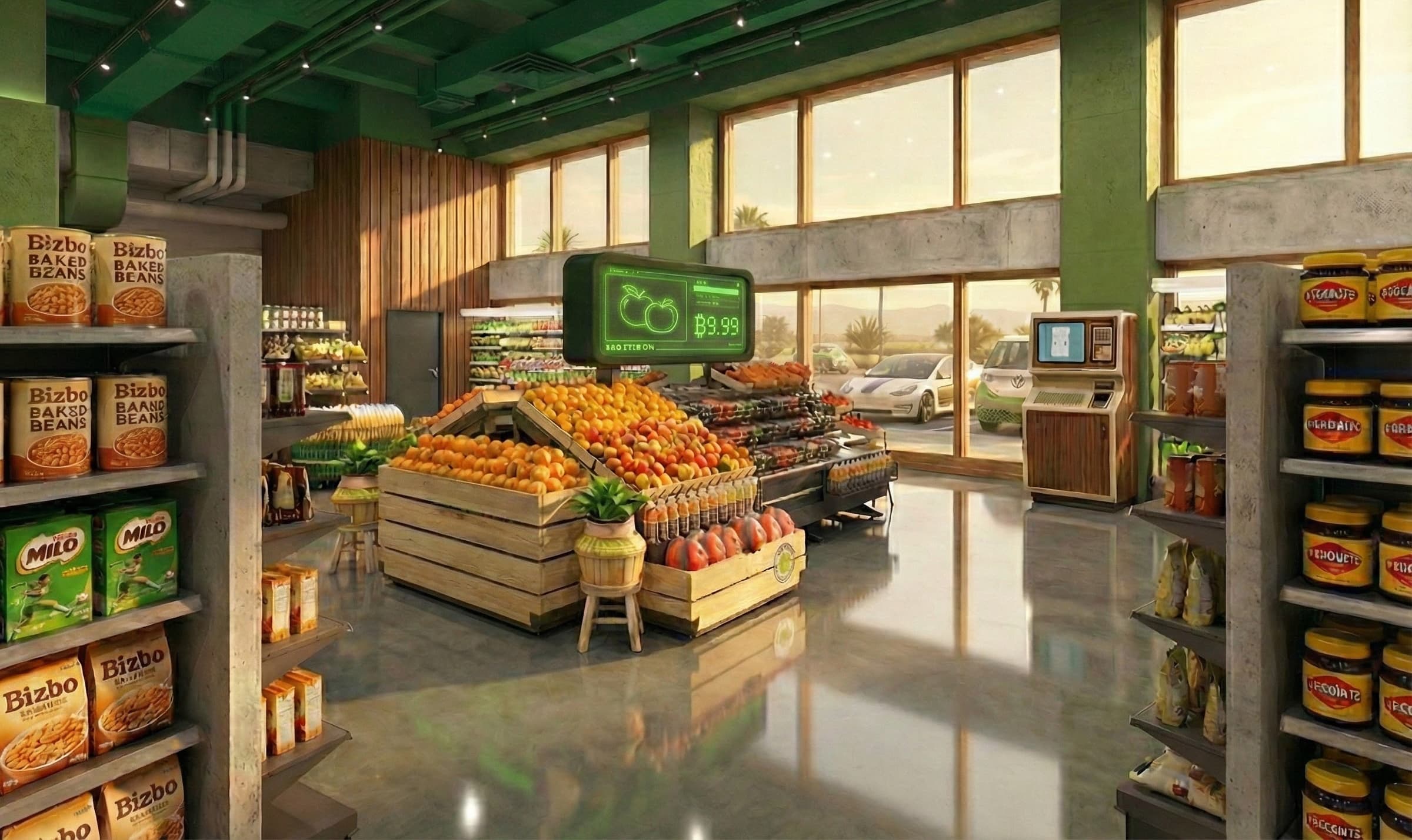 Supermarket backdrop