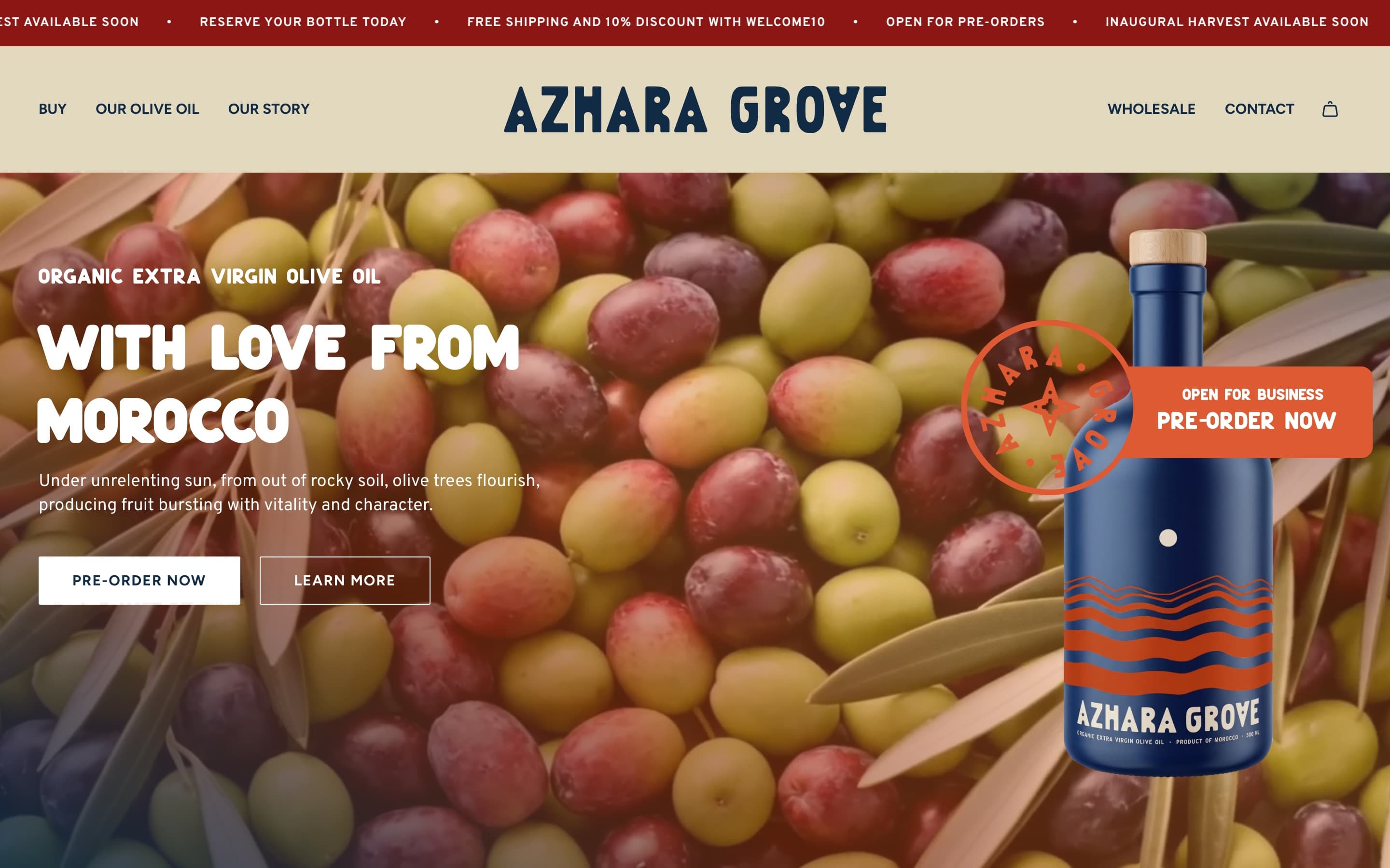 Azhara Grove Shopify storefront build